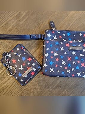 Tommy Hilfiger Star Print Wristlet + Matching Card Holder Set